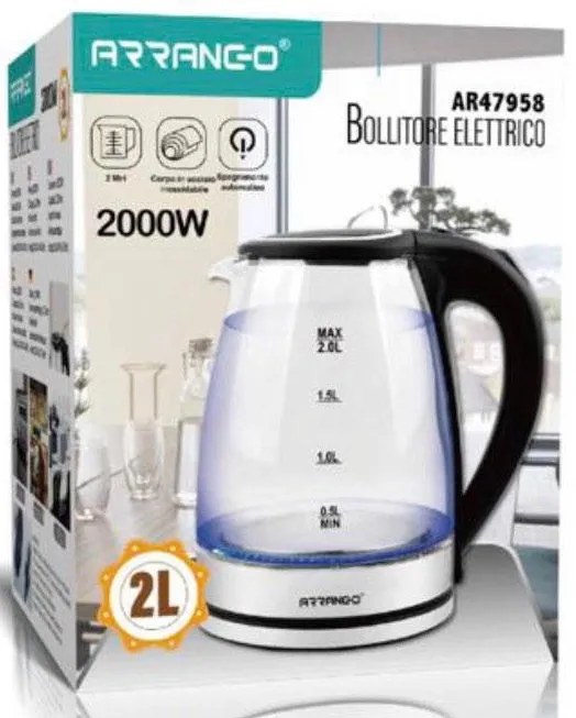 Βραστήρας νερού 2L 2000W Arrango AR47958