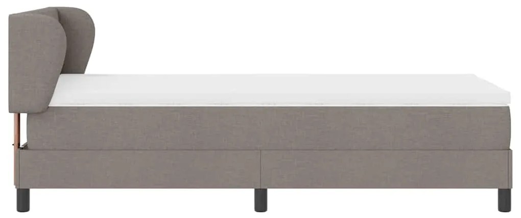 vidaXL Κρεβάτι box spring με στρώμα Taupe 100 x 200 cm ύφασμα