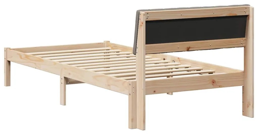 vidaXL Σκελετός Κρεβατιού Καφέ και ταμπά 90 x 200 cm Μασίφ ξύλο πεύκου