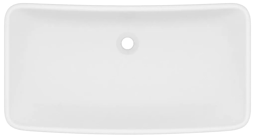 vidaXL Νιπτήρας Πολυτελής Ορθογώνιος Λευκό Ματ 71x38 εκ. Κεραμικός