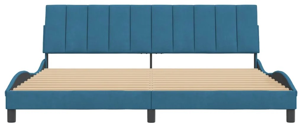 vidaXL Πλαίσιο Κρεβατιού Χωρίς Στρώμα Hanko Μπλε 200x200 εκ. Βελούδινο