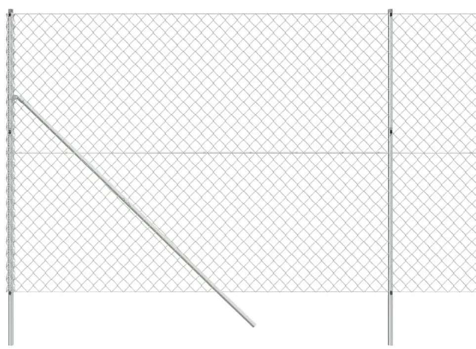 Συρματόπλεγμα Περίφραξης Ασημί 1,6 x 25 μ. με Στύλους - Ασήμι