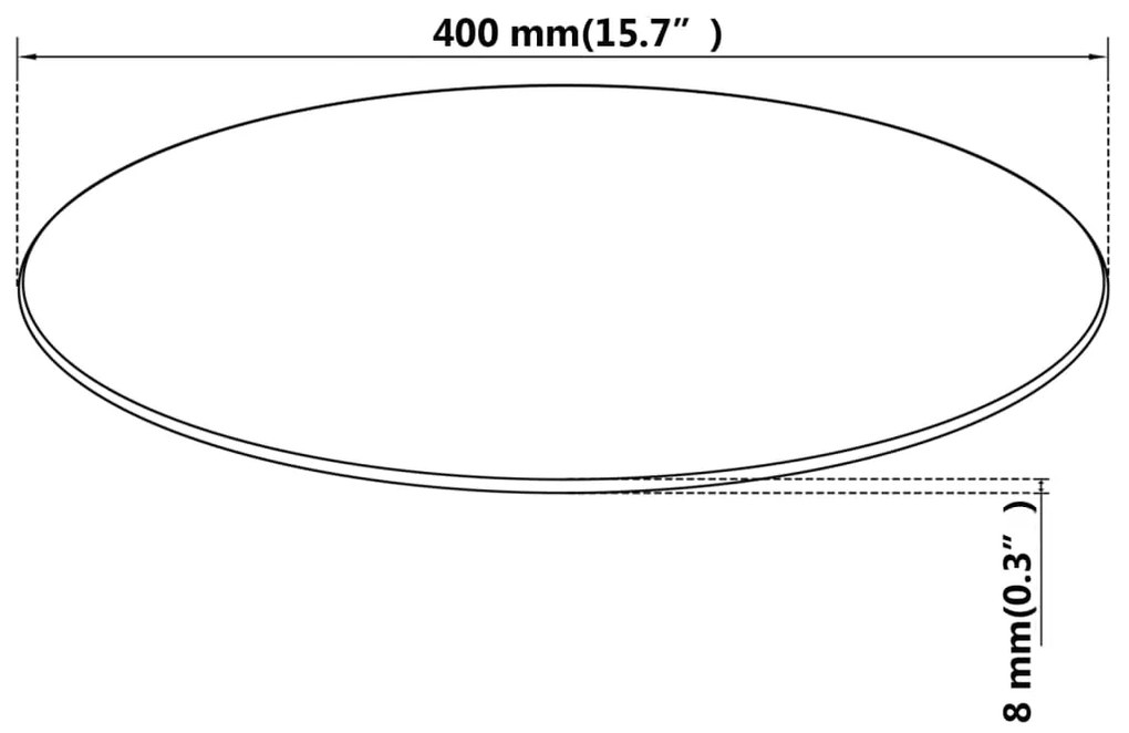 vidaXL Επιφάνεια Τραπεζιού Στρογγυλή 400 χιλ. από Ψημένο Γυαλί