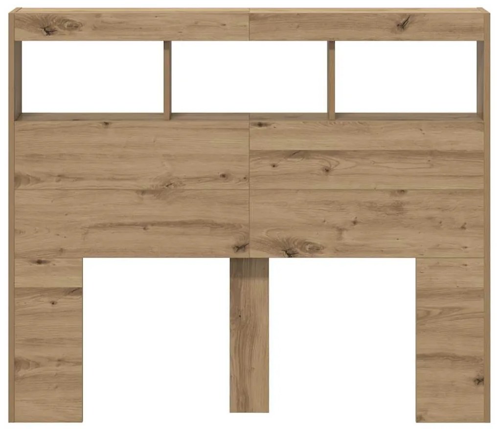 vidaXL Κεφαλάρι Ντουλάπι με LED artisan δρυς 121 x 17 x 102 εκ.