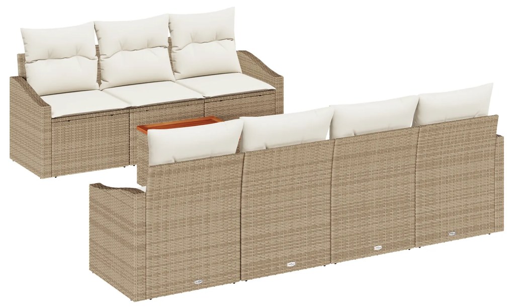 vidaXL Σετ Καναπέ Κήπου 8 pcs Beige, λευκό