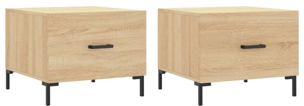 vidaXL Τραπεζάκια Σαλονιού 2 τεμ Sonoma Δρυς 50x50x40 εκ Επεξ. Ξύλο