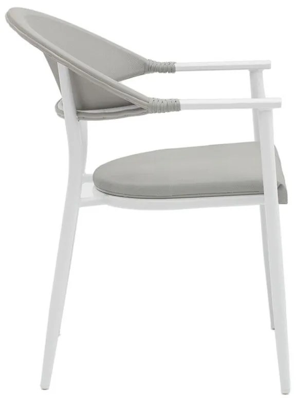 Καρέκλα - Πολυθρόνα Pino αλουμίνιο λευκό-textilene γκρι 56x62x77 εκ.