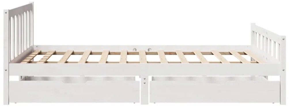 vidaXL Σκελετός Κρεβ. Χωρίς Στρώμα Λευκό 160x200 εκ Μασίφ Πεύκο