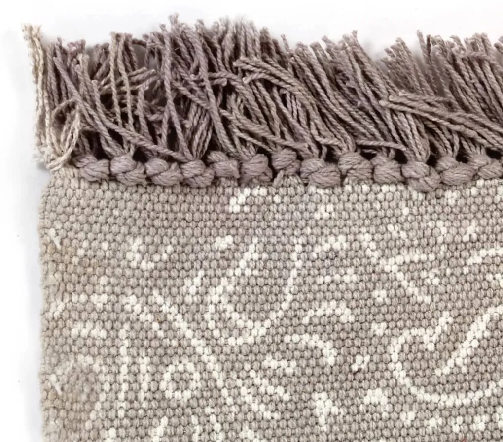 vidaXL Κιλίμι με Σχέδια Taupe 120 x 180 εκ. Βαμβακερό