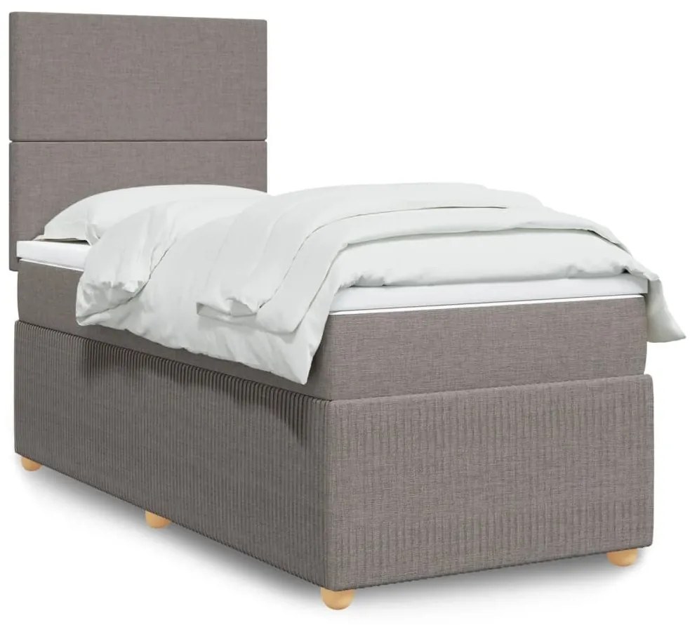 ΚΡΕΒΑΤΙ BOXSPRING ΜΕ ΣΤΡΩΜΑ TAUPE 90X200 ΕΚ. ΥΦΑΣΜΑΤΙΝΟ 3291936