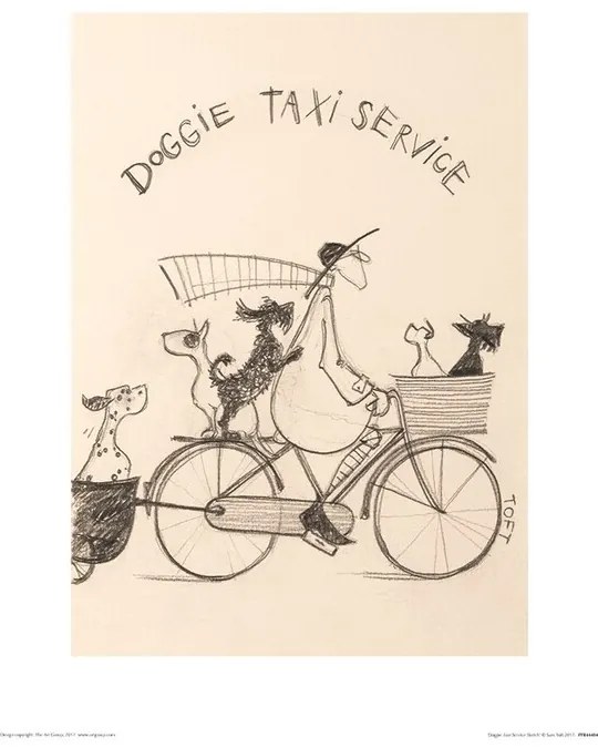 Εκτύπωση τέχνης Sam Toft - Doggie Taxi Service