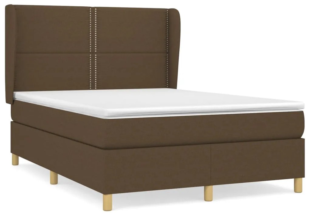 ΚΡΕΒΑΤΙ BOXSPRING ΜΕ ΣΤΡΩΜΑ ΣΚΟΥΡΟ ΚΑΦΕ 140X190 ΕΚ. ΥΦΑΣΜΑΤΙΝΟ 3128440