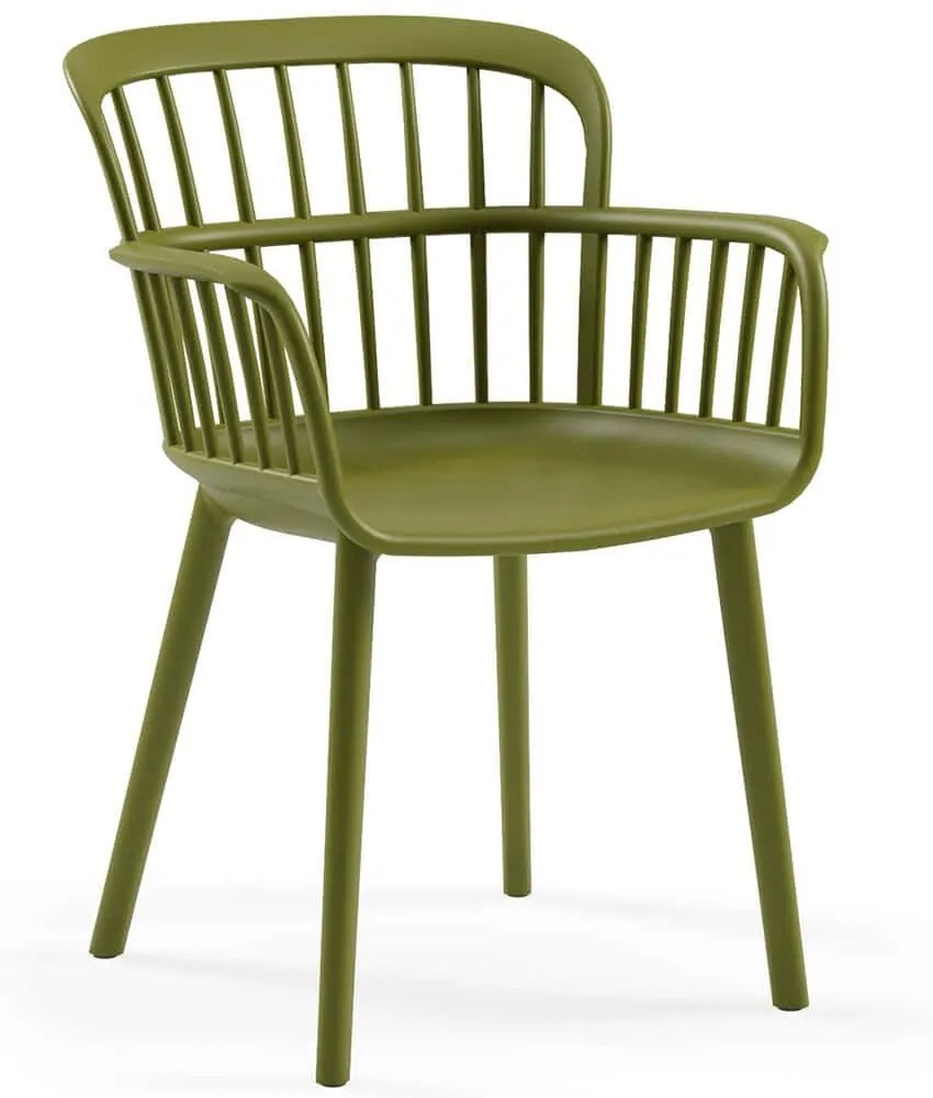 Πολυθρόνα Eva (Σετ 2Τμχ) 532TLA1104 46x43x78cm Khaki Polypropylene