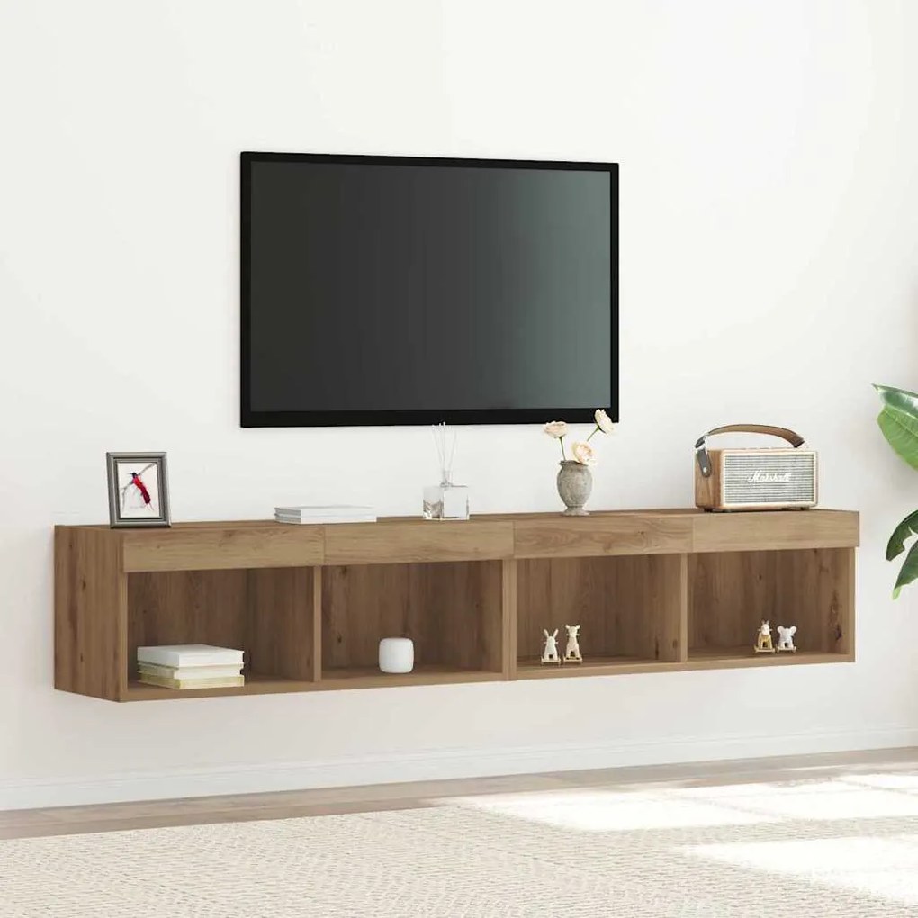 vidaXL Ντουλάπι TV Επιτοίχιο 2 pcs Artisan Oak 80 x 30 x 30 εκ