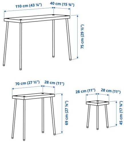 FRIDNÄS τραπέζια ζιγκόν με σκαμπό, 4 τεμ. 705.042.76