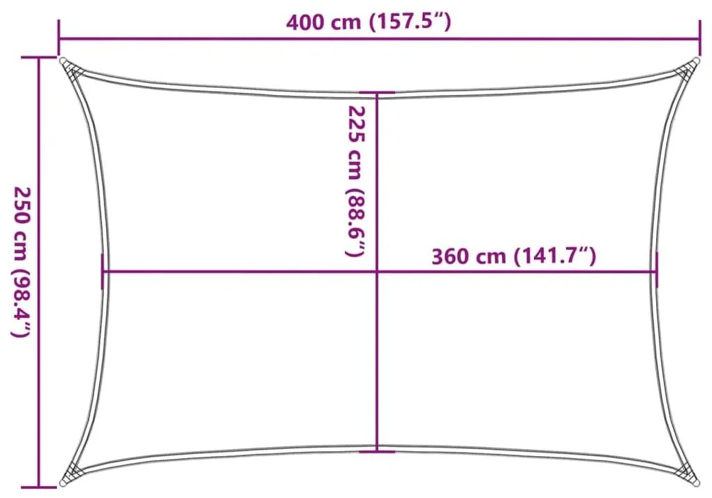 Πανί Σκίασης Ορθογώνιο Άμμου 2,5x4 μ. HDPE 160 γρ./μ² - Κίτρινο