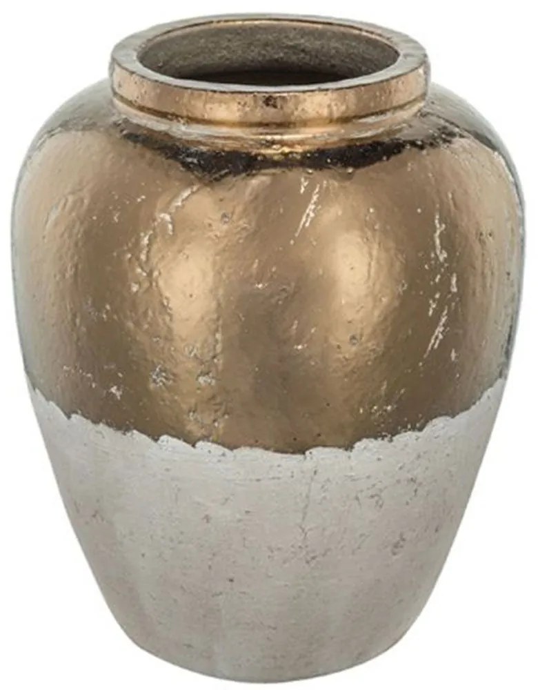 Βάζο Διακοσμητικό Candia 1344 33x33x40cm Bronze-Beige Artekko Κεραμικό