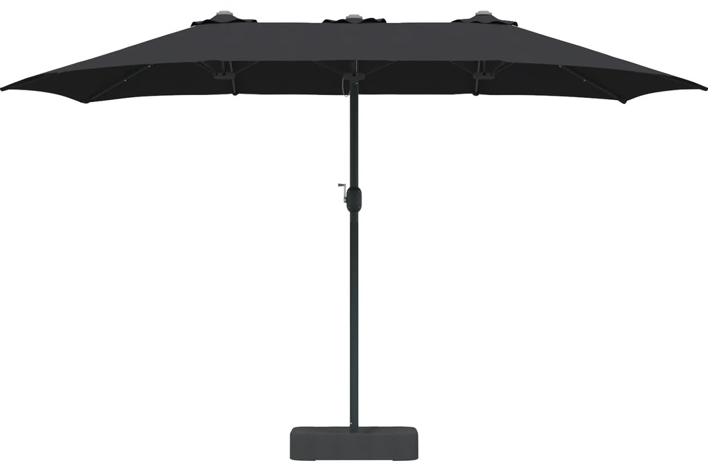 vidaXL Ομπρέλα Κήπου Μαύρο 385 x 209 x 244 εκατοστά ύφασμα