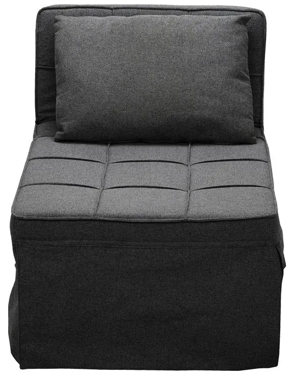 Πολυθρόνα - κρεβάτι Grejio ύφασμα σε ανθρακί απόχρωση κα πόδι μαύρο μέταλλο 70x70x45εκ 95x98x70 εκ.