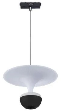 Μαγνητικό Κρεμαστό Φωτιστικό Ράγας Ultra Thin LED 5W 3CCT Φ20cm InLight TMU0240-Black Μαύρο
