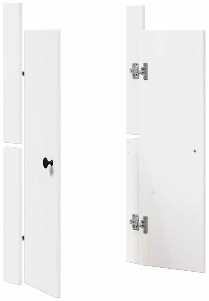 vidaXL Πόρτα κουζίνας 2 pcs Λευκό 50 x 9 x 82 εκ Μασίφ ξύλο πεύκου