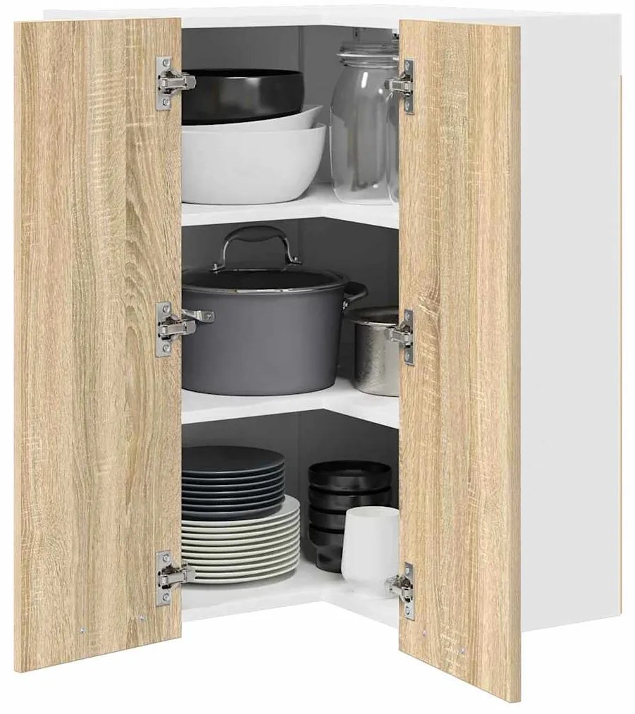 vidaXL Κρεμαστό ντουλάπι Σομόνα Δρυς και Λευκό 57 x 57 x 80 εκ.