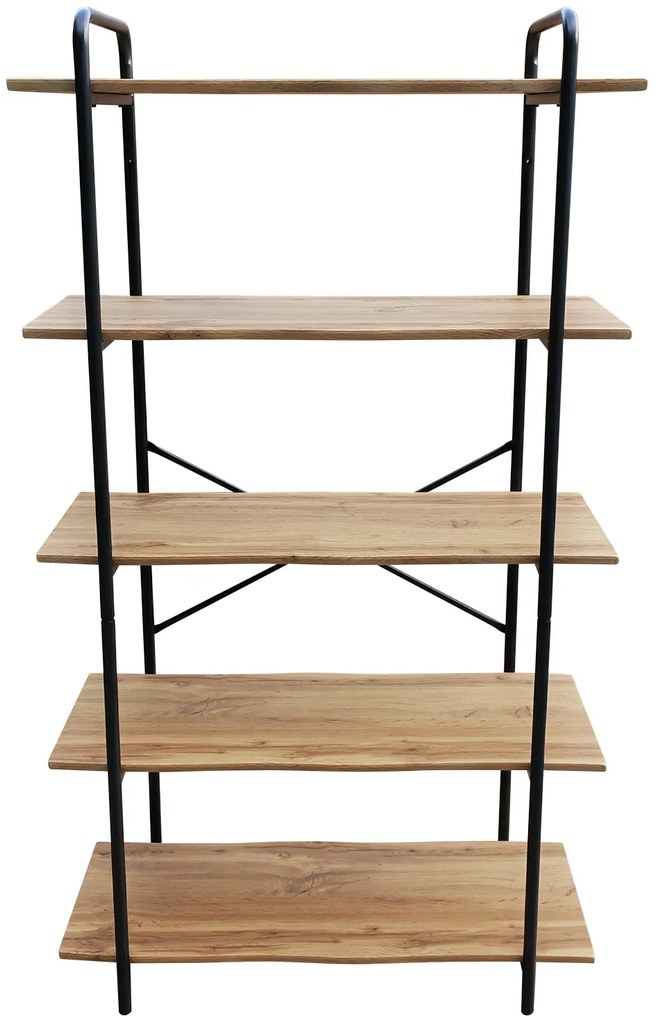Ραφιέρα ArteLibre EVORA Φυσικό-Μαύρο MDF-Μέταλλο 80x34x144cm