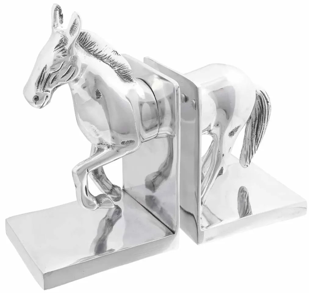 vidaXL Βιβλιοστάτες 2 pcs Ασημί 11 x 14 x 25 εκ. Αλουμίνιο