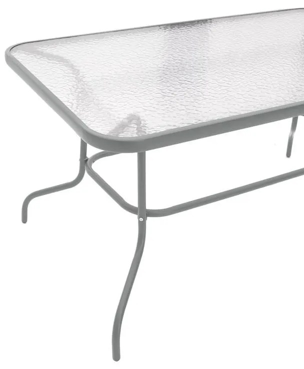 Τραπέζι Valor μέταλλο γκρι-γυαλί 140x80x70εκ 140x80x70 εκ.