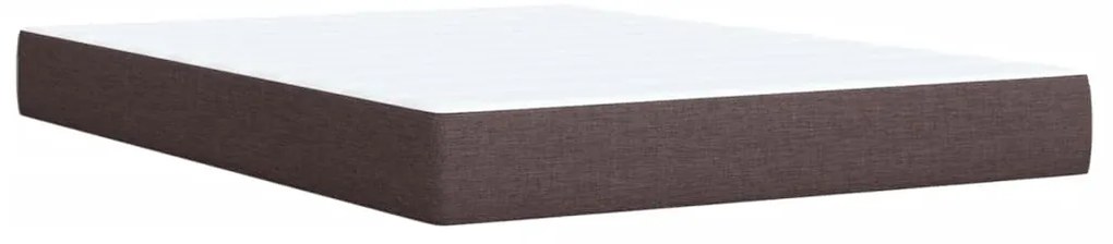 vidaXL Κρεβάτι Boxspring με Στρώμα Σκούρο Καφέ 140x200 εκ Υφασμάτινο