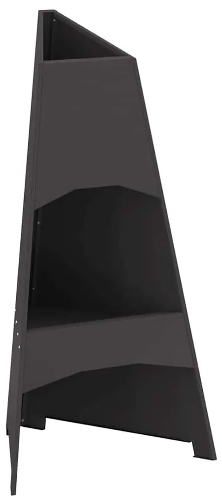 vidaXL Φωτιά Πυραμίδα Μαύρη 50x45x95 εκ. Χάλυβας
