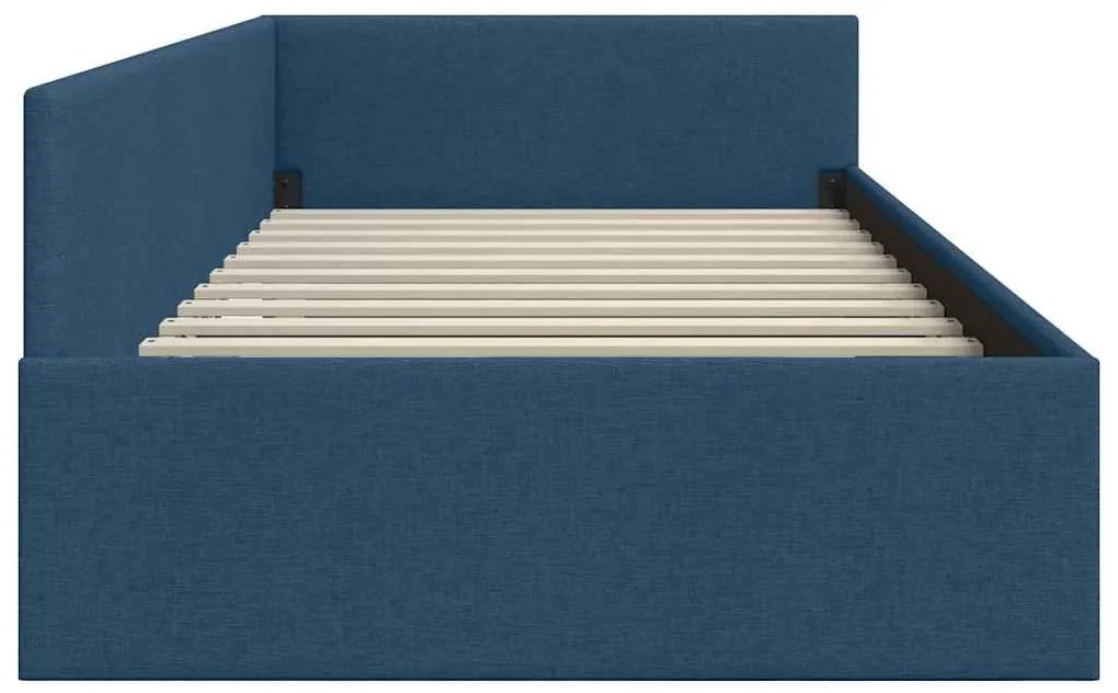 vidaXL Κρεβάτι Γωνίας Μπλε 90 x 190 cm Ύφασμα και Έργο ξύλου