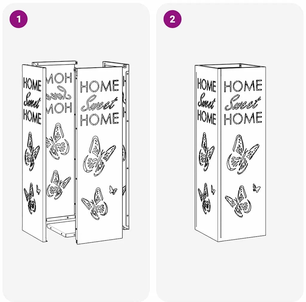 vidaXL Σχέδιο & βάση αποθήκευσης Μουσταρδί 15.5 x 15.5 x 49 εκ Μέταλλο