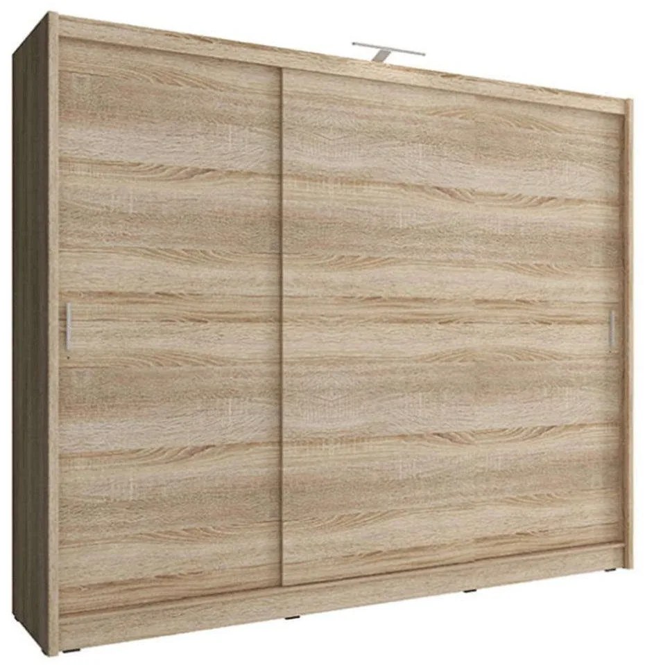 Ντουλάπα Τρίφυλλη Συρόμενη 24114-WK1s-250 250x214x62cm Natural Τρίφυλλη Μοριοσανίδα