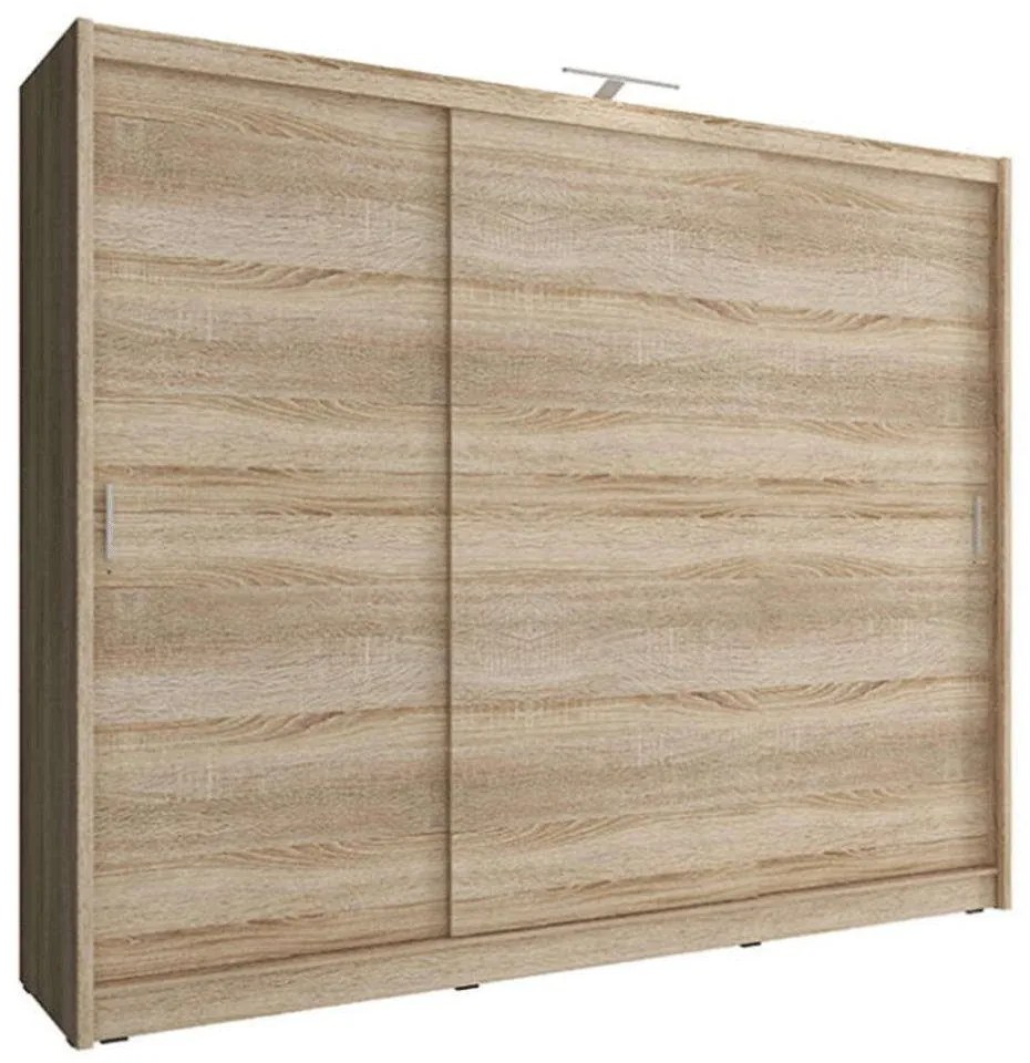 Ντουλάπα Τρίφυλλη Συρόμενη 24114-WK1s-250 250x214x62cm Natural Τρίφυλλη Particle Board