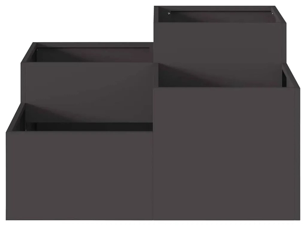 vidaXL Γλάστρα Κήπου Μαύρο 80 x 80 x 48 εκ. Ατσάλι