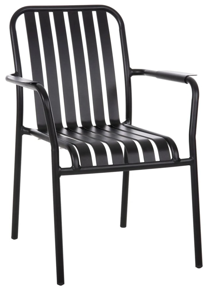 ALUMINUM ARMCHAIR RACHEL  BLACK 63x58x85Hcm.