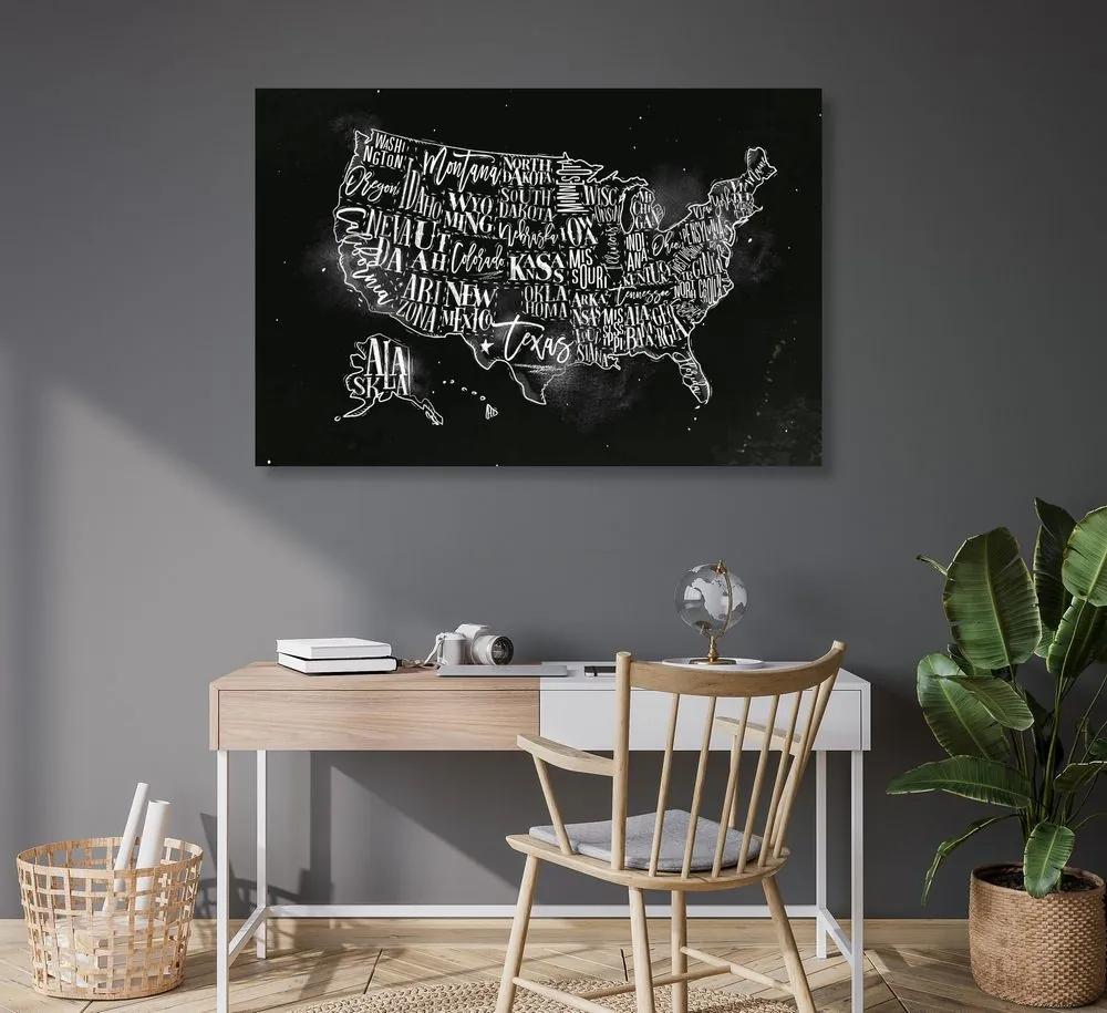 Εικόνα στον εκπαιδευτικό χάρτη των ΗΠΑ από φελλό με μεμονωμένες πολιτείες - 120x80  transparent