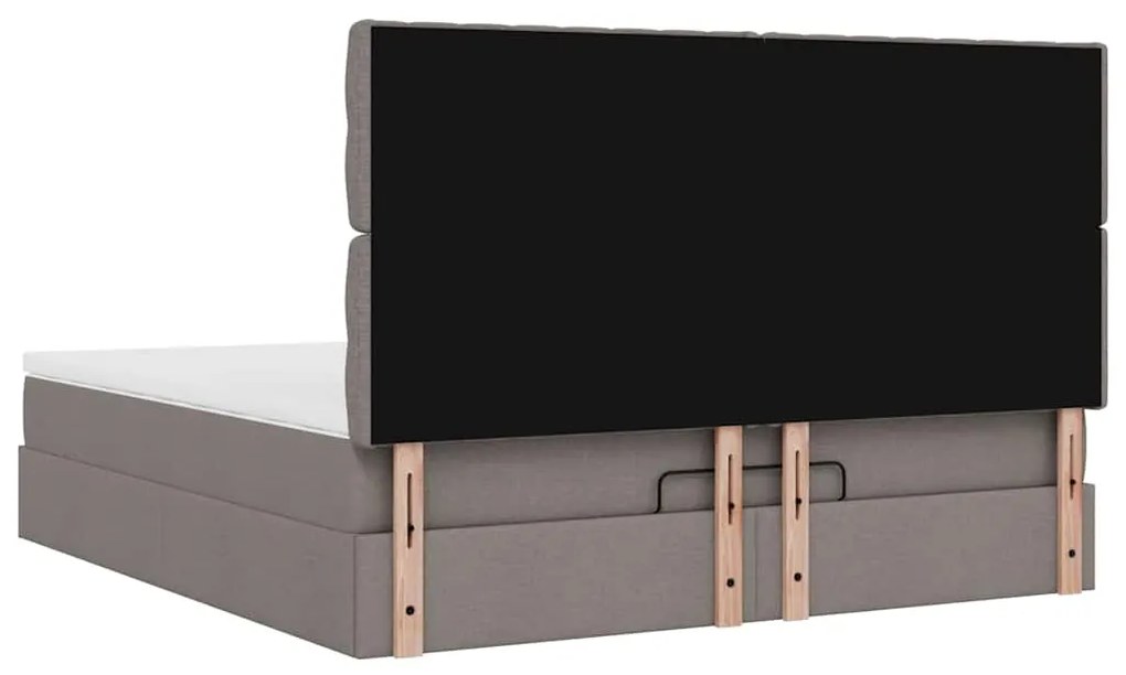 Οθωμανικό κρεβάτι με στρώμα & LEDs Taupe 180x200cm ύφασμα 3314111