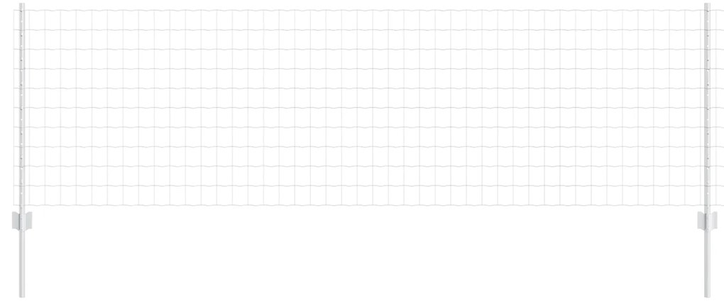 vidaXL Ευρωπαϊκό Φράχτη με 5 Εν Posts Ασημί 0,8x10 μ Ατσάλι