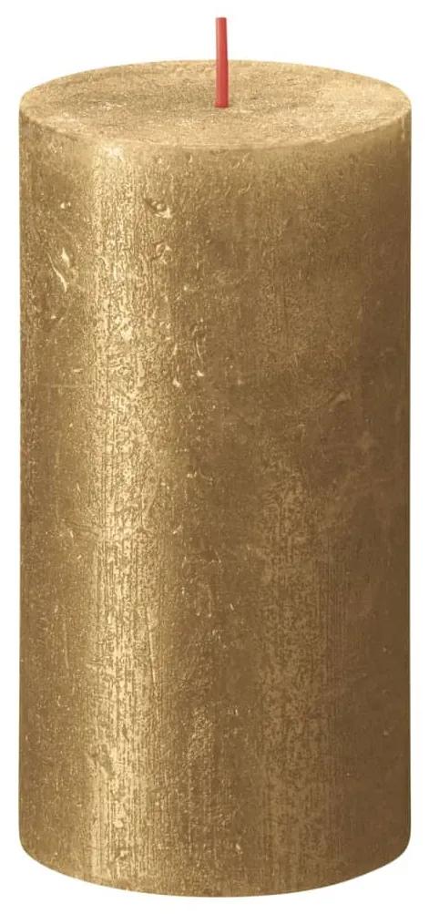 Bolsius Κεριά Κύλινδρος Ρουστίκ Shimmer 4 τεμ. Χρυσό 130 x 68 χιλ.
