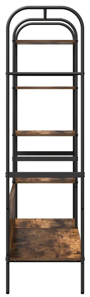 vidaXL Ράφι Ρούχων με ράφια Καπνιστή Δρυς 120x44x160 εκ. Μηχανικά Επεξεργασμένο Ξύλο