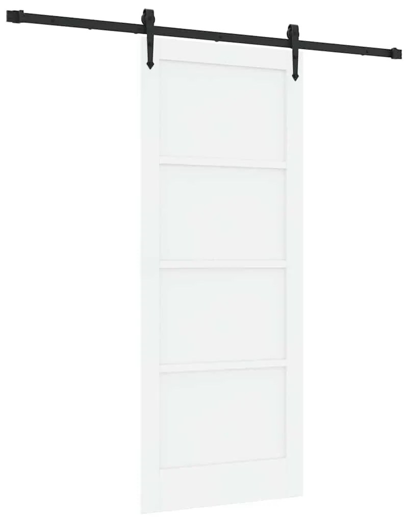 vidaXL Συρόμενη Πόρτα Λευκό και μαύρο 83 x 202 εκ.