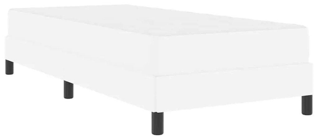 vidaXL Κρεβάτι με στρώμα Καθαρό Λευκό 100 x 200 cm Τεχνητό δέρμα