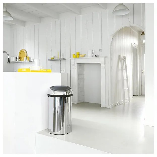 Κάδος Brabantia Touch Bin 647254, 60 l, ομαλό και αθόρυβο άνοιγμα, Inox