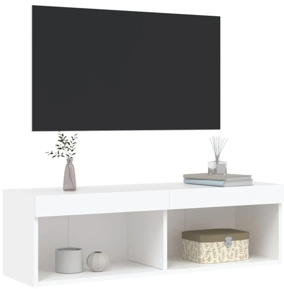 vidaXL Έπιπλο Τηλεόρασης με LED Λευκό 100x30x30 εκ.