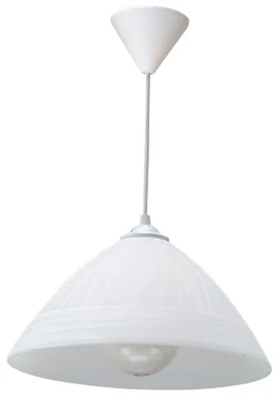 InLight Κρεμαστό φωτιστικό από λευκό γυαλί 1XE27 D:30cm 4409-Β-Λευκό