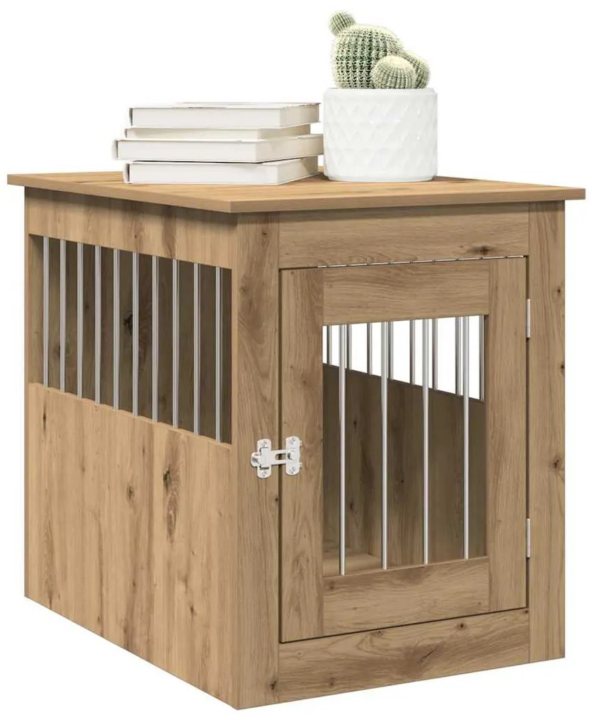 vidaXL Έπιπλα κλουβιού σκύλου Artisan Oak 55x75x65 cm