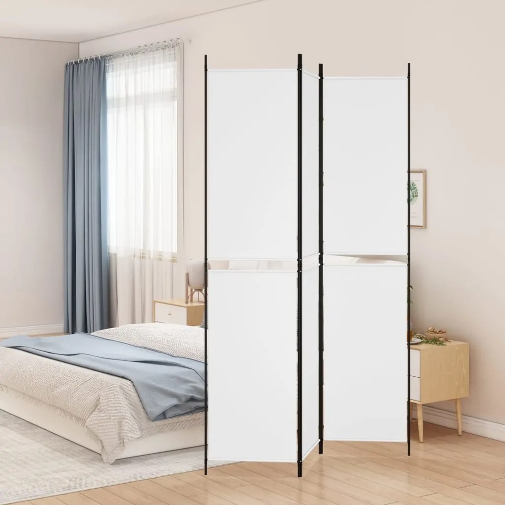 vidaXL Διαχωριστικό Δωματίου με 3 Πάνελ Λευκό 150x220 εκ. Υφασμάτινο