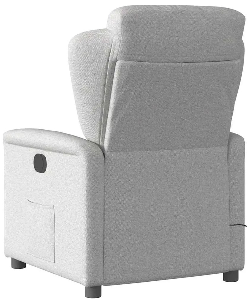 vidaXL καρέκλα ανάκλισης μασάζ Cloud Grey Fabric